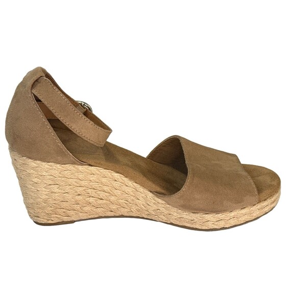 Style & Co Women’s Tan Espadrille Wedge Sandals 9M Open Toe Suede Ankle Strap - Picture 1 of 7